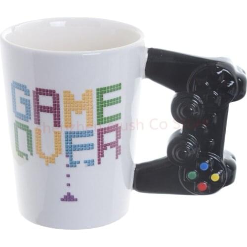 1Piece Game Over Coffee Mug 3D Game Controller Handle Office Coffee Ceramic Cup Mug Nerd Mug Gameboy Gamer Gift