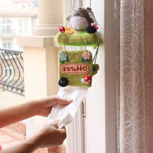 1PC Cartoon Cute Totoro Towel Tissue Box Plush Paper Case Doll Anime Creative Home Office Desk Car Decoration Gift for Girls