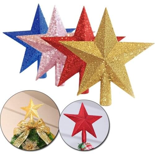 10/15/20cm Christmas Decorations Christmas Tree Top Star Five-Pointed Star Pendant Ornament For Christmas Tree Topper Supplies