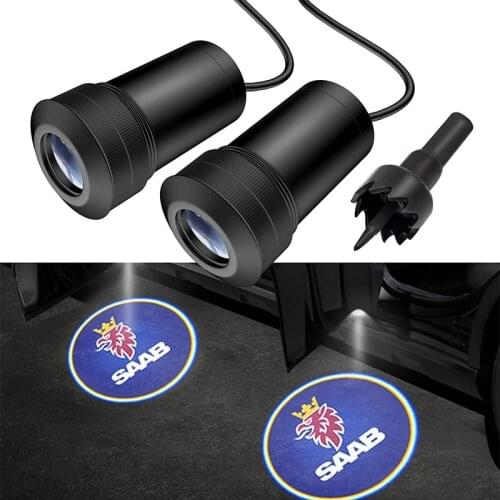 2*LED Car Door Welcome Light 3D Laser Shadow Projector Logo Lamp For Saab 9-3 9-5 9000 93 900 95 42250 42252 9-2X 9-3X 9-4X 9-7