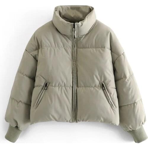 2020 Womens Autumn And Winter New Style Stand-Up Collar Drawstring Casual Loose Bread Short Warm Cotton Coat Jacket