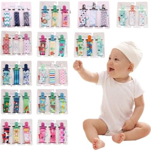 3Pcs Newborn Baby Pacifier Clip Chain Dummy Nipple Leash Strap Soother Holder F3ME