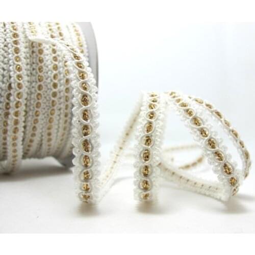 3 Yards 3/8 Inch Gold Glittery Gimp Braided Trim|French Gimp Braided|Scroll Braid Trim|Decorative Embellishment Trim