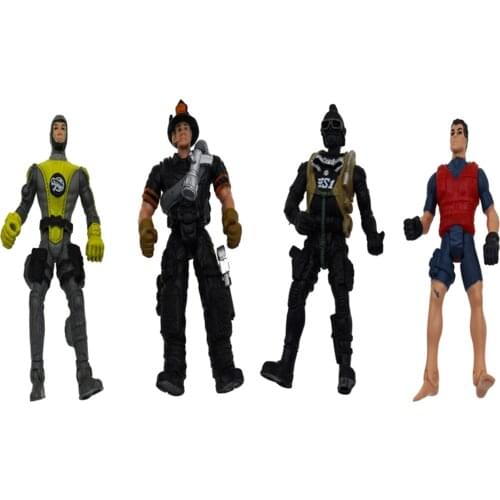 4Pcs 4'' Miniature Soldiers Action Figure Toy Army Man Playset Collectibles