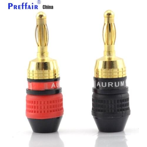 8PCS Deadbolt Banana Plugs Gold Plated Speaker Wire Connector Plug
