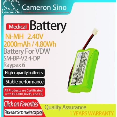 CameronSino Battery for VDW SM-BP-V2.4-DP fits VDW Raypex 6 Medical Replacement battery 2000mAh/4.80Wh 2.40V Ni-MH Green
