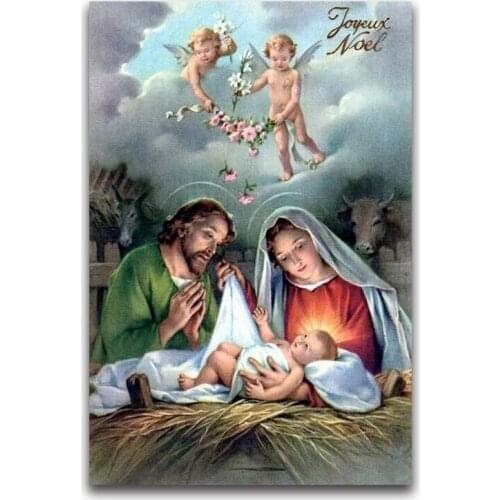 ARMYQZReligious square diamond mosaic angel baby 5D DIY diamond painting cross stitch god round diamond embroidery