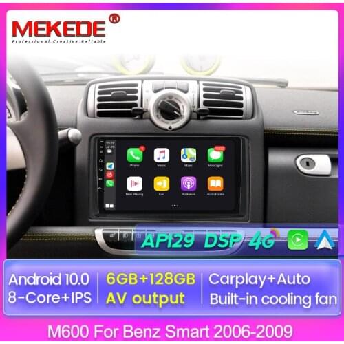 1280x720 IPS HD 6GB+128G Android 10 Car GPS Navigation Multimedia Player GPS Carplay AUTO for Smart Fortwo W451 2006~2009