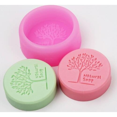 Tree soap mold silicone gel round natural finely decorated clay craft chocolate cake making mold
