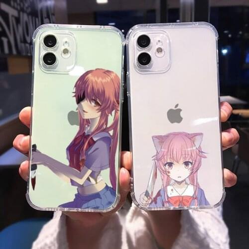 Gasai Yuno anime Phone Case Transparent for iPhone 12 11 mini pro XS MAX 6 6S 8 7 Plus X 5S SE 2020 XR