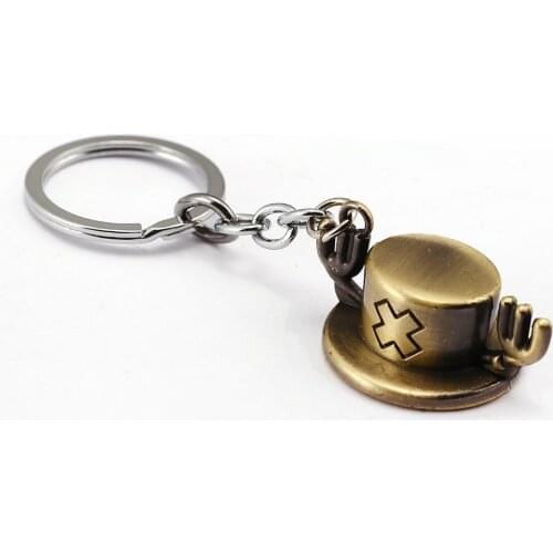 Hot Anime One Piece Keychain Chopper hat Key Ring Holder Chaveiro Key Chain for car Fashion Jewelry
