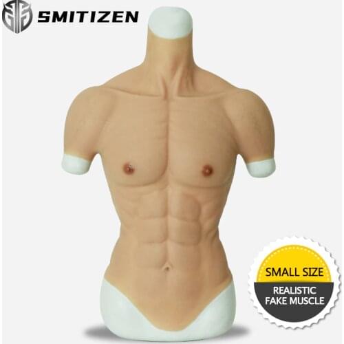 Smitizen Artificial small size Realistic fake muscle for Man Actor Cosplay Upper Piece Pectoralis Bodysuit Chest Muscles