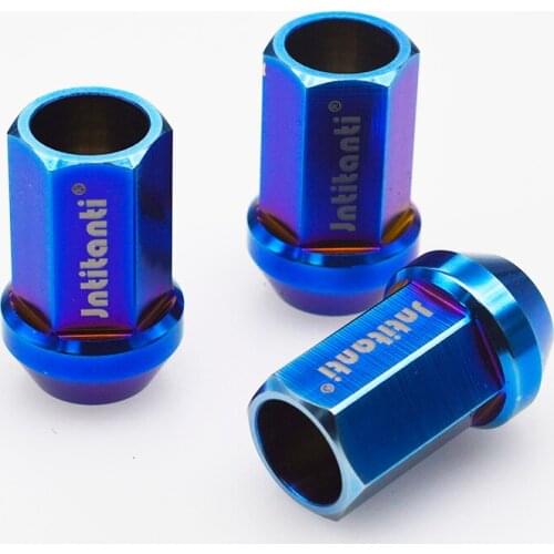 M12*1.5*35 High quality Blue high strength full hex Gr5 titanium car wheel lug nut