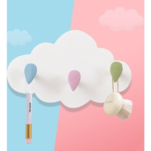 3 In 1 Muiltifuction Traceless Plastic Cloud Hook Strong Adhensive Kids Room Decoration Storage Hanger Kitchen Home Supplies