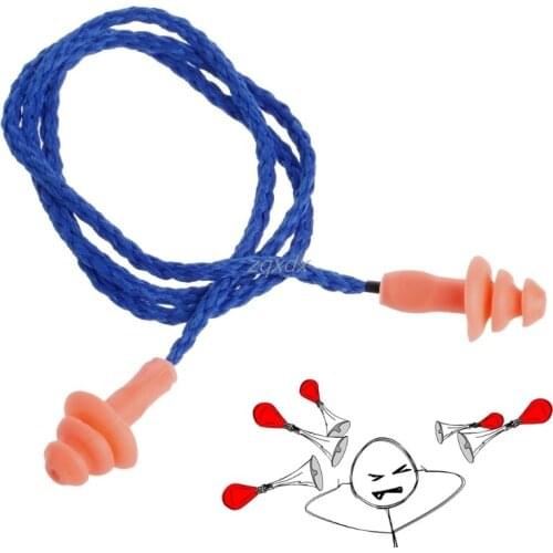 Soft Silicone Ear Plug Cotton String Hearing Protector Earplugs Noise Reduction