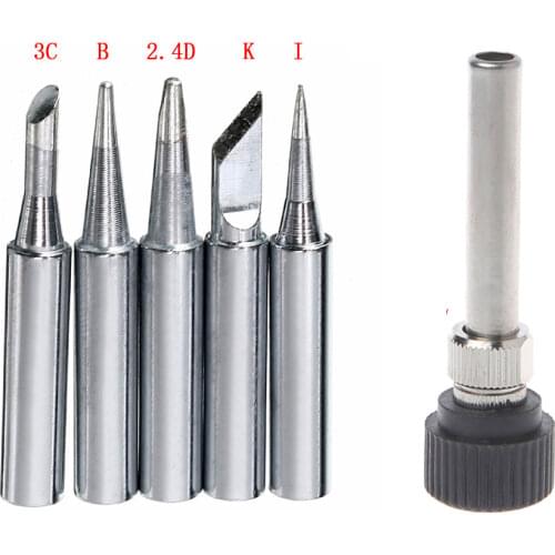 6Pcs I/B/K/3C/2.4D Soldering Iron Tip Lead-free 900M 933 Pure Copper Soldering Iron Head For Hakko Atten Fast Soldering Station