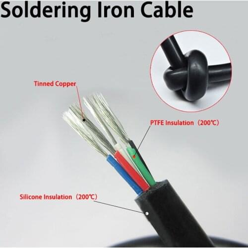 1 Meter Silicone Wire Cable Tinned Copper T12 Soldering Iron Station 2 3 4 5 6 8 Cores Line High Temperature Soft
