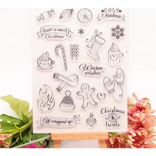 12.5*16CM Gingerbread Man Transparent Clear Stamps / Silicone Seals Roller Stamp for DIY scrapbooking photo album/Card Making