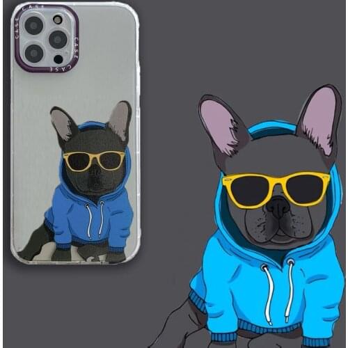 INS 3D French Bulldog Clear TPU Case for OPPO A1K Realme 7i C2 C15 C11 F9 A31 A9 A5 2020 A5S A12 A52 A72 A92 A3S A12E A3S A12E