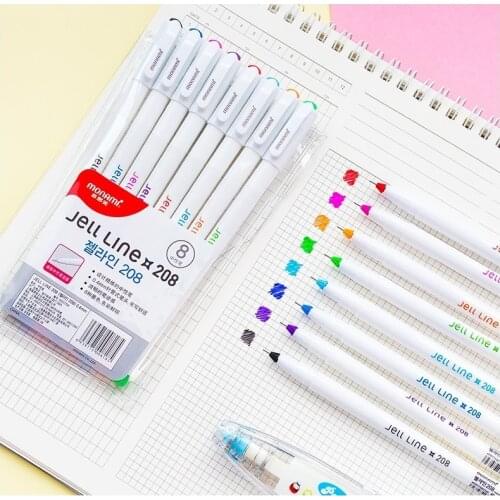 8/12 Color Jell Line Pens Ballpoint 0.4mm Fine Point Gel Ink Pens for Drawing Marker Liner Pen Office School Art Gift A6982