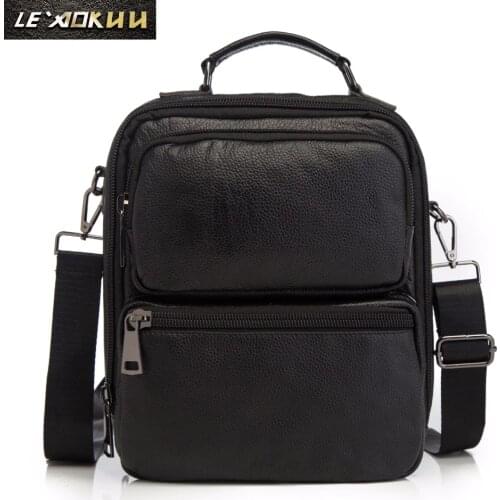 Original Leather Male Casual School College Shoulder Messenger bag Fashion Crossbody Bag 10" Pad Tote Mochila Satchel bag 3020-b