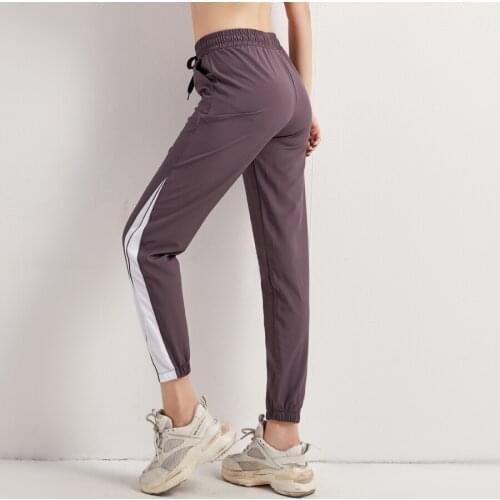 BINAND Loose Sports Pants Women Pocket Fitness Pants Patchwork Yoga Pants Women Running Trousers Thin Training Trousers Female