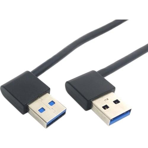 USB 3.0 A Male 90 Degree Left Angled to USB 3.0 A male Right Angled Extension Cable 50cm 20cm