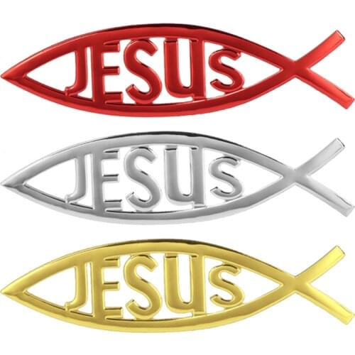 Universal 3D Christian Jesus Fish Symbol Logo Car Emblem Badge Sticker Decal Car & Truck Decorative Sticker car styling