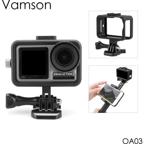 Vamson for DJI OSMO Action Camera Protective Housing Aluminium Alloy Case Frame Shockproof Protection Shell Accessories OA03