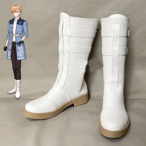 The Wizards Promise Heathcliff White Flat Cosplay Shoes Boots Halloween Carnival Cosplay Costume Accessories