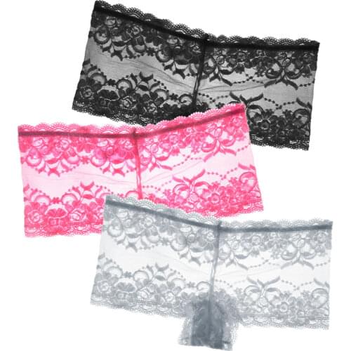 Sexy Large size Lace Panties Plus Size 5XL 4XL 3XL 2XL Boyshorts Women Underwear High Waist Perspective Ladies Boxer Shorts