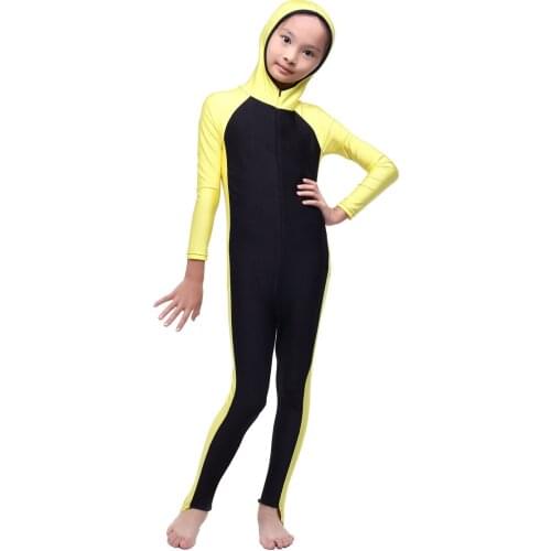 Girls Burkini 2019 Muslim Modest Swimwear Hijab Swimsuit Islamic Mayo Boerkini One Piece Swimsuit for Kids Swimming Suit Women
