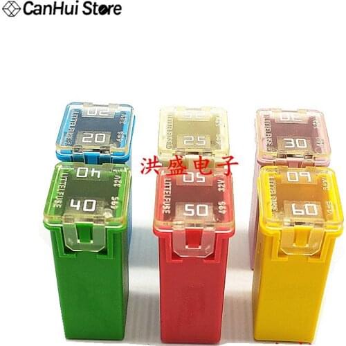 1PC PEC JT 20A 25A 30A 40A 50A 60A Insurance Auto Square Fuse Tube for Car Air Conditioning Insurance Fan Square Automobile Fuse