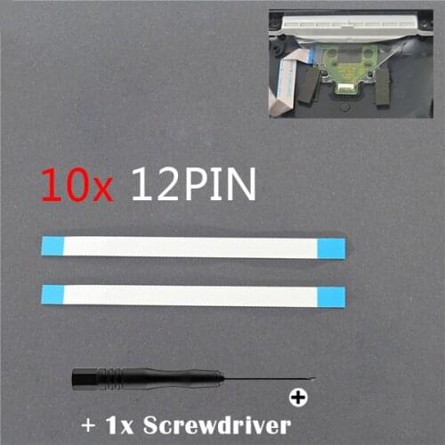 10x 12pin Breathing lamp Mainboard Charging Mainboard Ribbon Flex Cable +1 xScrewdriver For ps4 Dualshock 4 Controller