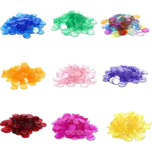 100pcs Plastic Poker Chips Casino Bingo Markers Token Fun Family Club Board Games Toy Creative Gift 8 Colours 19mm