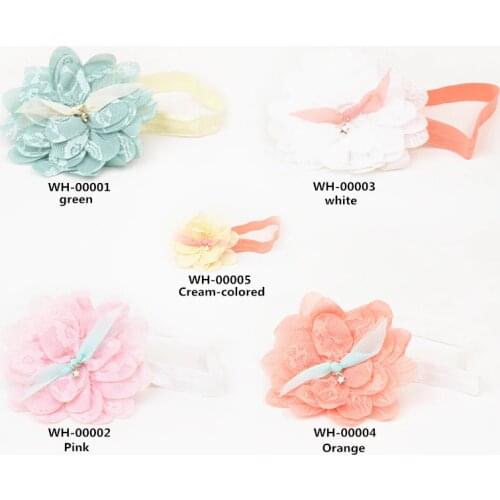 2017 Wholesale Lace Baby Headband Chic Lace Flower Princess Girls Headband Hair Bow Headband Baby Girl Children Hair Accessories
