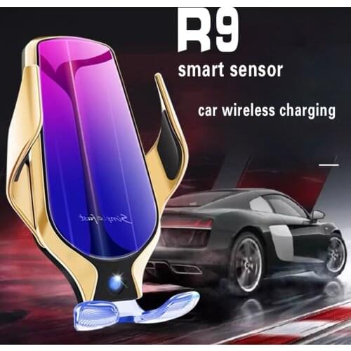 R9 smart sensor car wireless charging Holder 360 Rotate 10W Simple Fast Wireless Charger For Huawei for iPhone X 8 XS 11 Pro Max