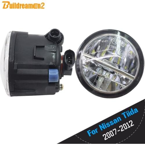 Buildreamen2 For Nissan Tiida 2007 2008 2009 2010 2011 2012 Car LED Bulb 4000LM Fog Light DRL Daytime Running Light 12V Styling