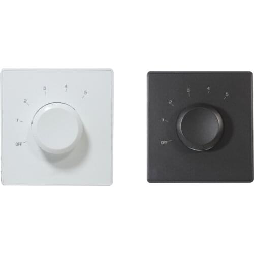 White Black 86 Standard In Wall Volume Control with 5 Steps 100V at 10W 4-8 Ohm at 30W for Home Audio Speaker PA System