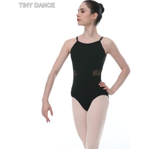 Adult Girls Gymnastics Leotard Black Cotton and Lace Leotards Women Ballerina Dance Bodysuits Shaping Clothing Bodywear 03D0347