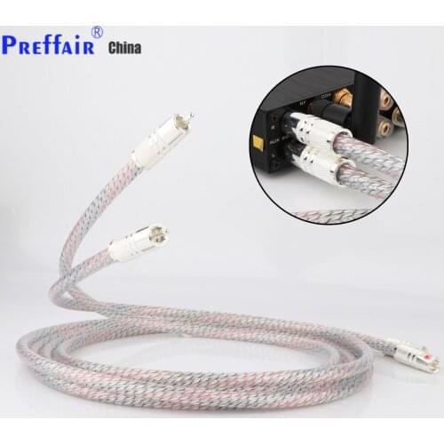 Pair Nordost Valhalla Series 7N Silver Plated HIFI Stereo RCA Cable Hi-Fi Audio 2RCA to 2RCA Interconnet Cable