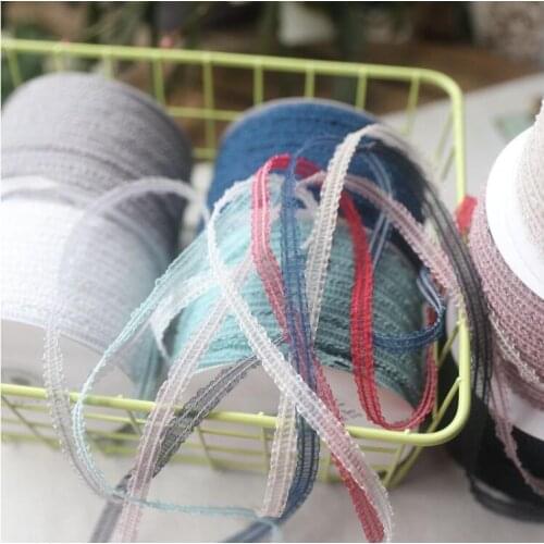 1 Meter Elastic Embroidered Lace Trim Light Blue Lace Ribbon Fabric DIY Crafts Sewing Accessories Wedding Heawear Decoration