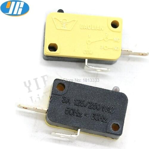 100PCS Arcade Push Button Micro switch 2 PIN Microswitch 3A 125/250VAC With 4.8MM Terminal Arcade replacement Accessories