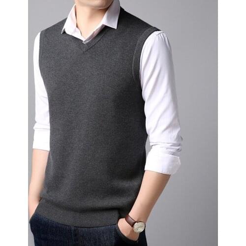 MRMT 2021 Brand New Mens T Shirt Vest V-neck Sweater Middle-aged and Old T-shirt for Male Tops Vest Sweater Tshirt
