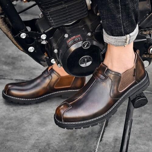 Mens casual shoes leather breathable flat work boots Oxford Chaussures Plates Scarpe Da Uomo Loafers Herren Schuhe Fashion
