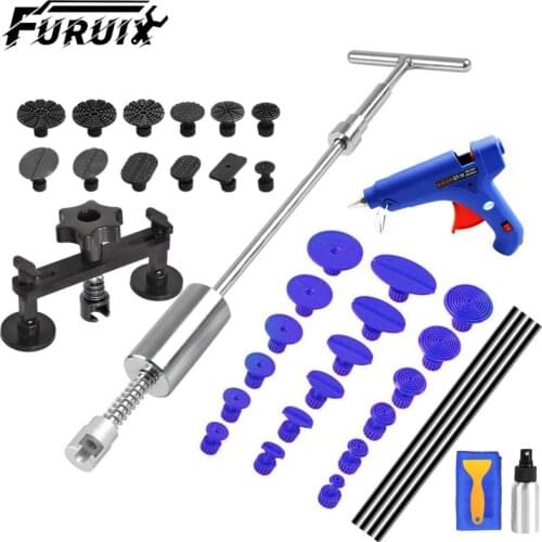 Car Paintless Dent Repair Kit Removal Tool Kit Dent Puller Kit Slide Reverse Hammer Glue Tabs Suction Cups Hail Tools