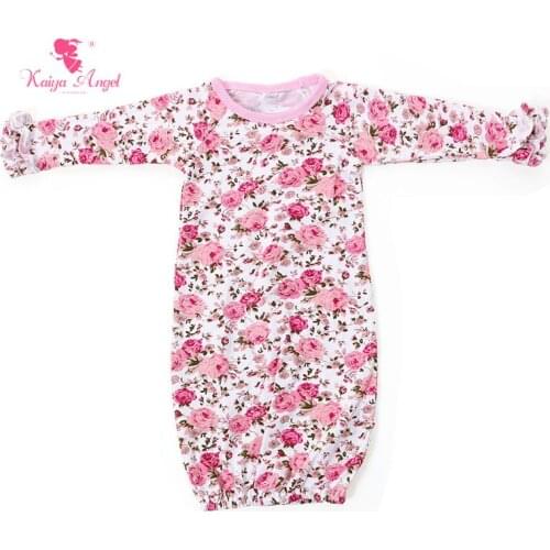 2018 New 0-24M Summer Baby Gowns Fall Baby Sleeping Bag Raglan Floral Ruffle Sleeve Baby Spring Sleep Sack Cotton Baby Clothes