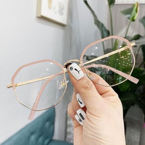2020 new Metal Anti-blue Myopia Glasses Women&Men Big Oversized Glasses Frame Nearsighted Prescription Glasses Diopter UV400