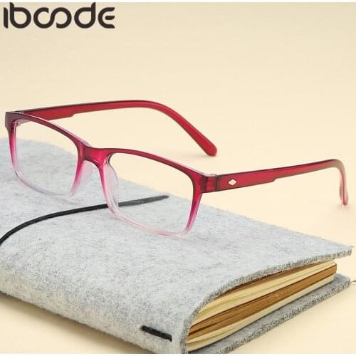 Iboode Fashion Anti Blue Rays Reading Glasses Men Women High Quality TR90 Material Computer Eyeglasses Prescription +1.0 +4.0