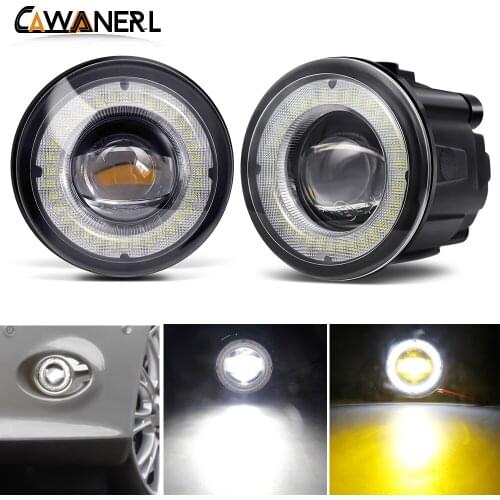 Car Front Bumper Fog Light Assembly LED Lens Angel Eye DRL 30W 8000LM 12V For Nissan Juke Qashqai Cube Quest Rogue Patrol Note